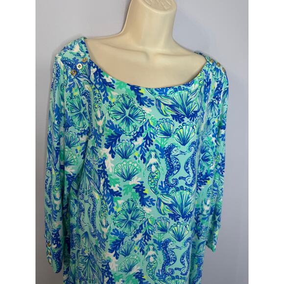 Lilly Pulitzer Sophie Dress Sea Glass Aqua Casual Women's XL - Picture 3 of 12